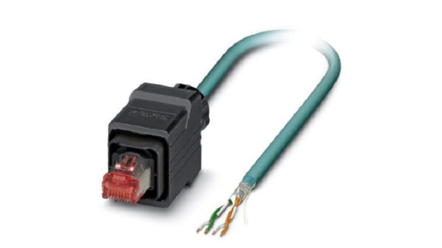 Phoenix Contact, 5m Cat5e, Blue RJ45 to Male Unterminated, Shielded Shielded, Terminated