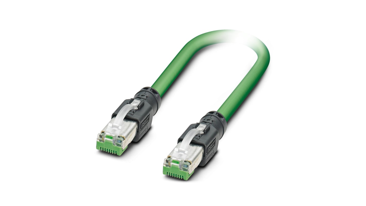 Phoenix Contact Ethernetkabel Cat.5, 15m, Grün Patchkabel, A RJ45 Geschirmt Stecker, B RJ45