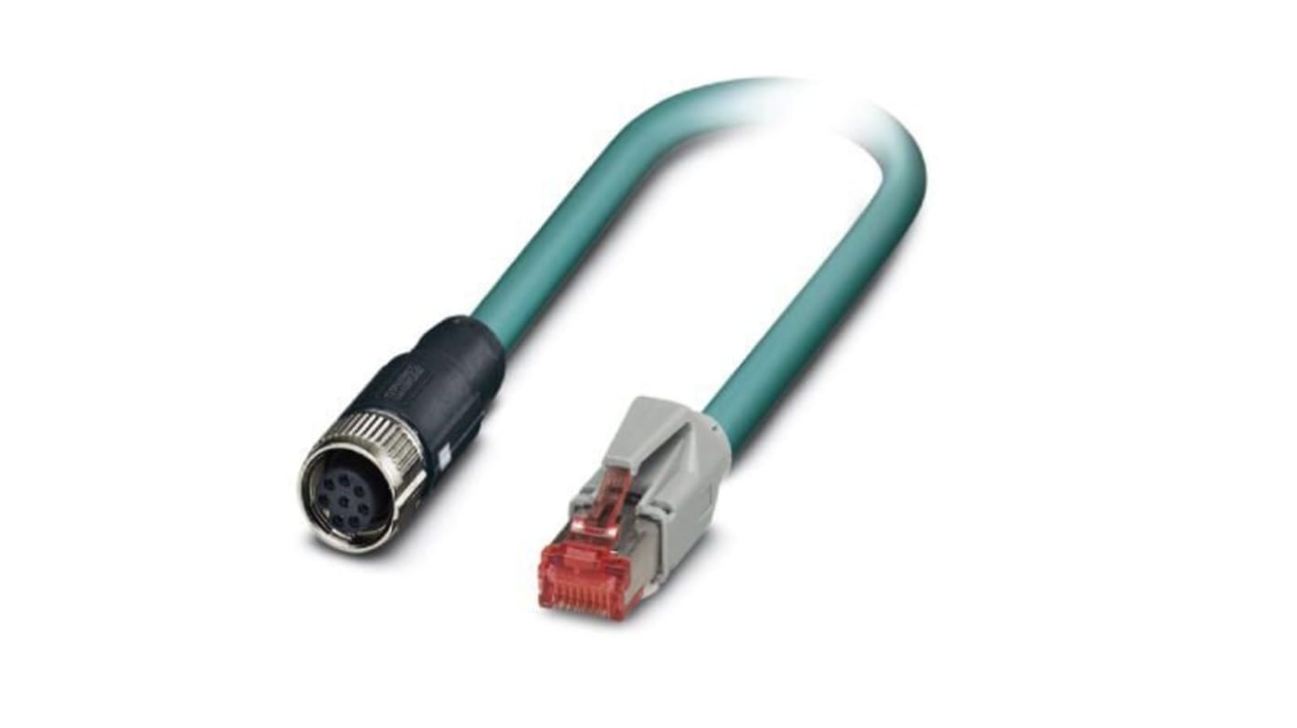 Phoenix Contact Ethernetkabel Cat.5, 5m, Blau Patchkabel, A M12 Geschirmt Buchse, B RJ45