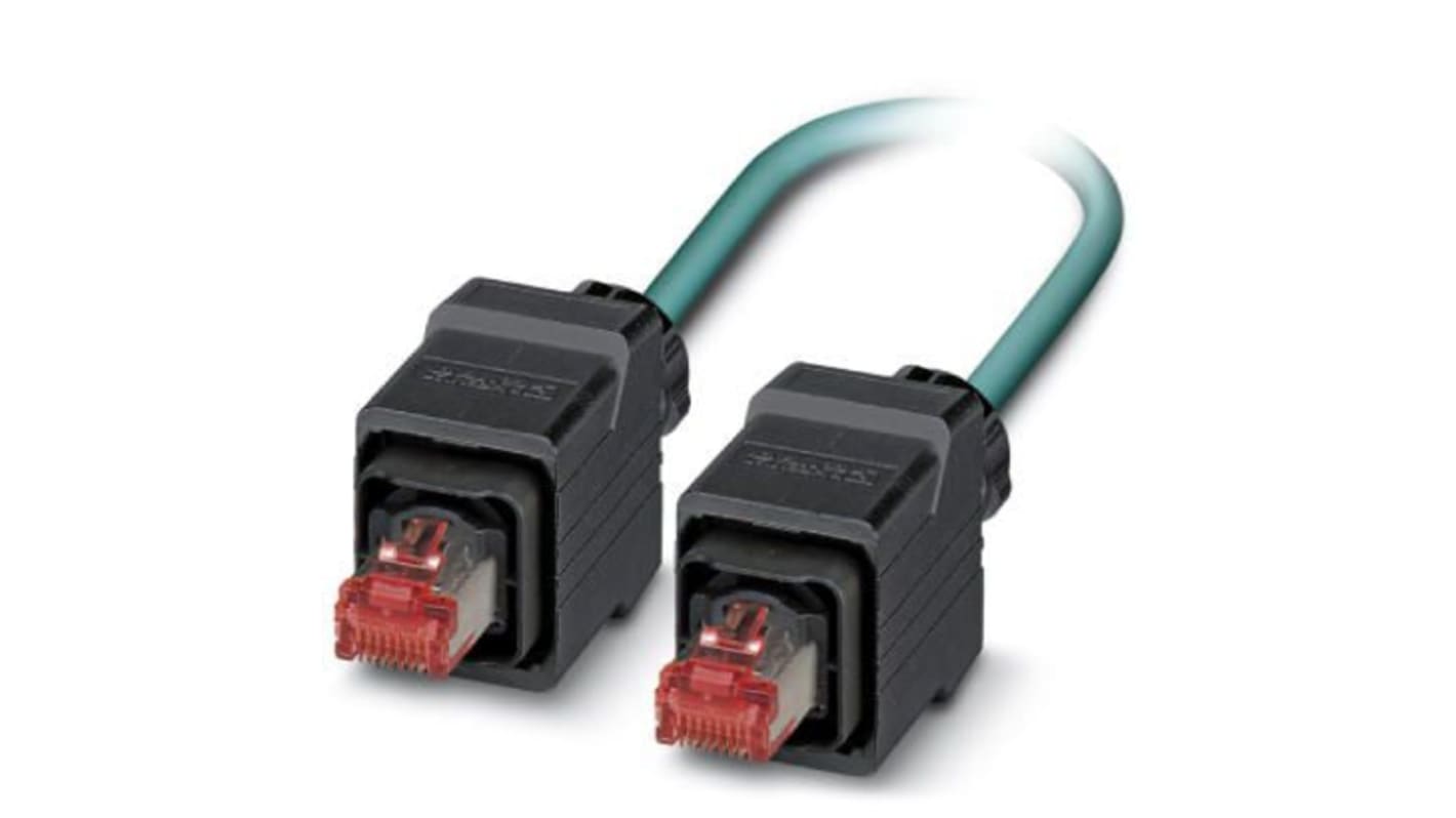 Phoenix Contact, 2m Cat5e, Blue RJ45 to Male RJ45 Male, Shielded Shielded, Terminated
