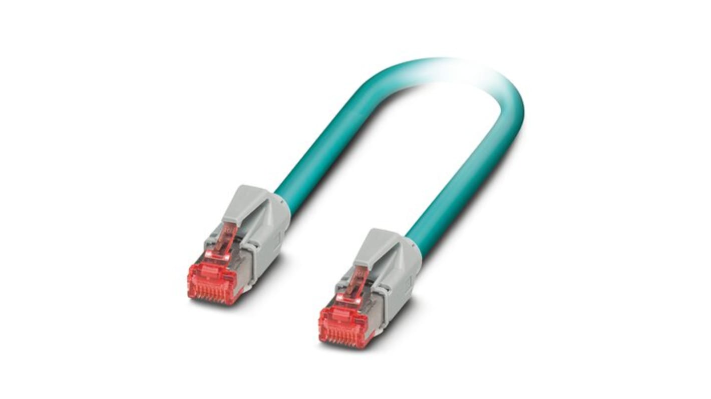 Phoenix Contact, 1m Cat5, Blue RJ45 to Male RJ45 Male, Shielded Shielded, Terminated