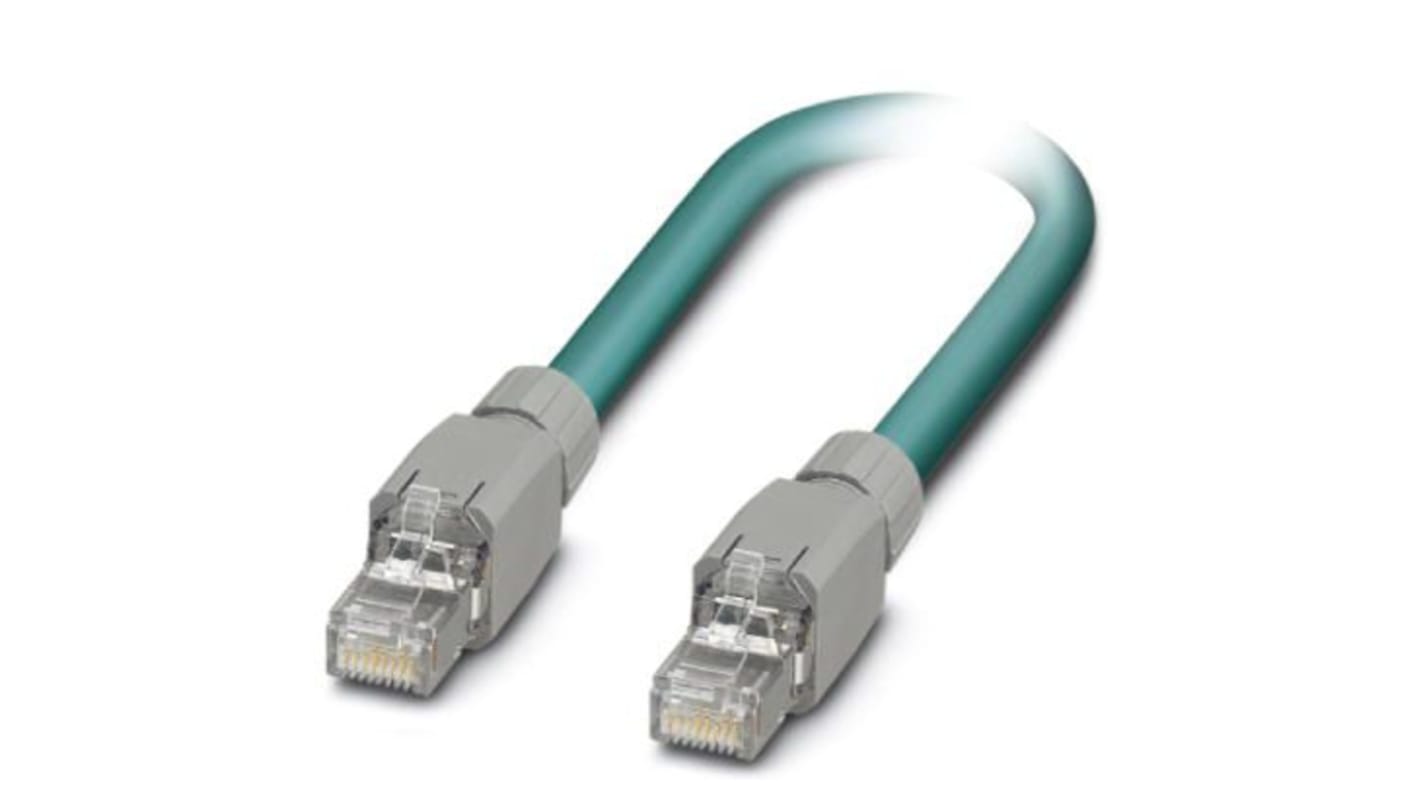 Phoenix Contact, 2m Cat5, Blue RJ45 to Male RJ45, Shielded Shielded, Terminated