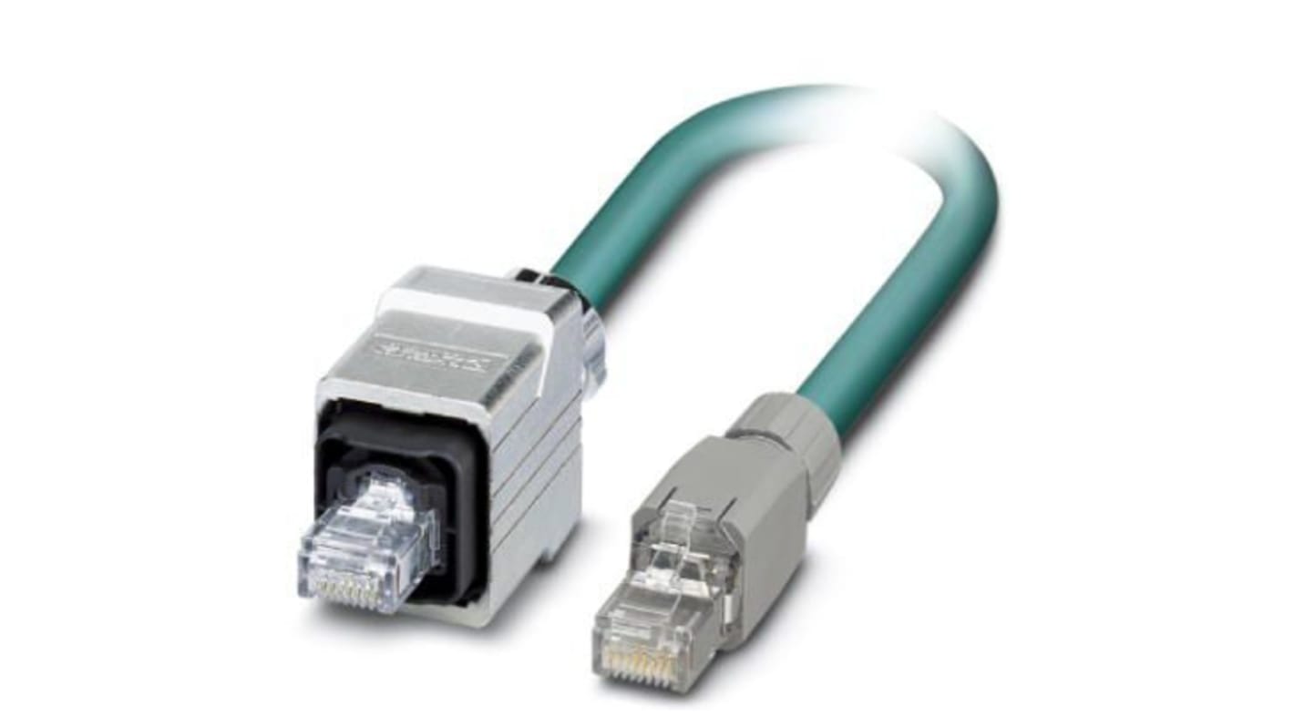 Phoenix Contact Cat5 Straight Male RJ45 to Straight RJ45 Ethernet Cable, Shielded, Blue, 2m