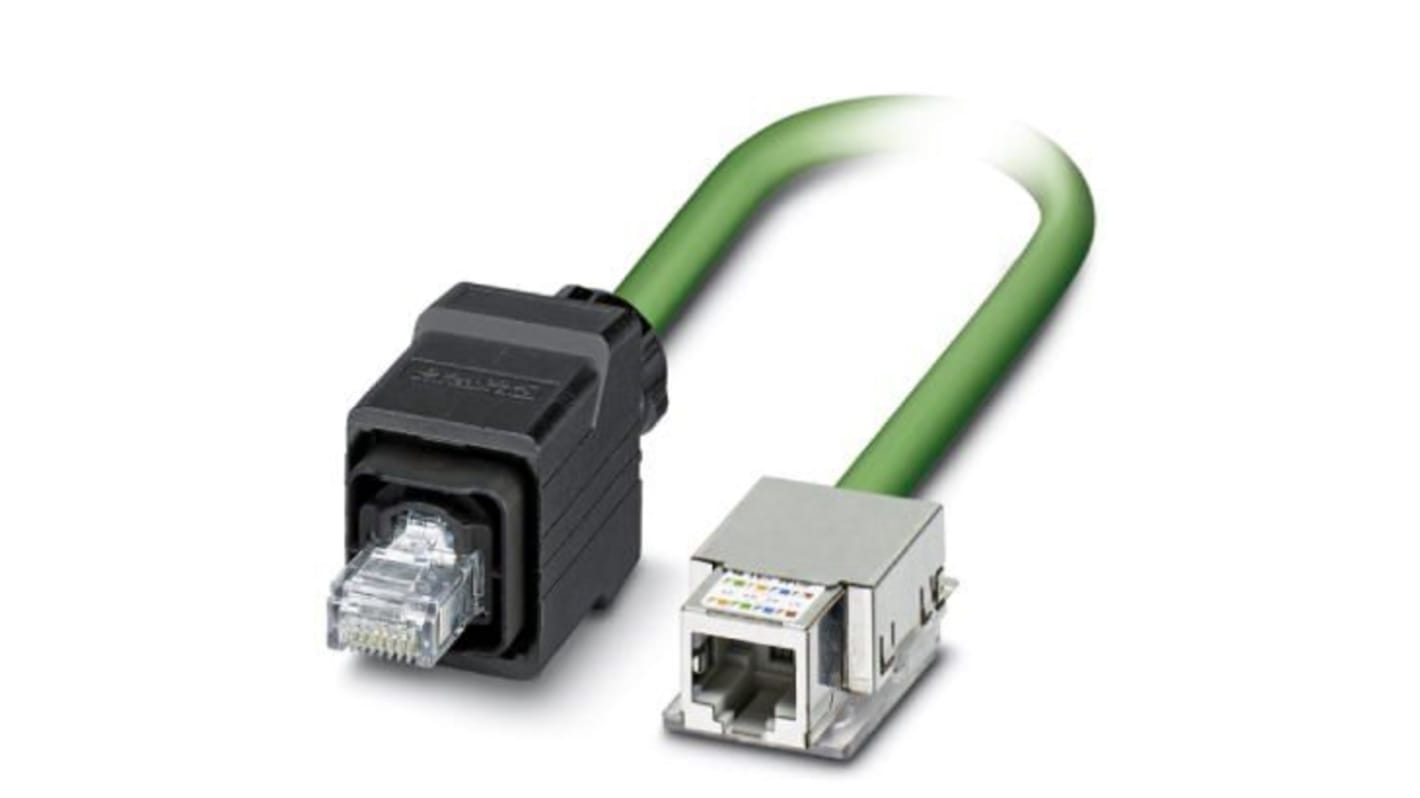 Cavo Ethernet Cat5e (schermato) Phoenix Contact col. Verde, L. 2m, Con terminazione