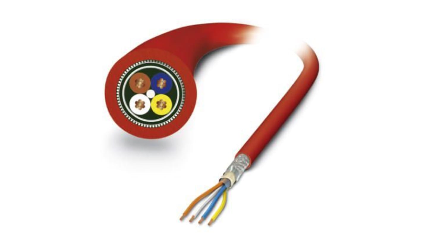Phoenix Contact, 100m Cat5, Red Unterminated, Shielded Shielded, Unterminated