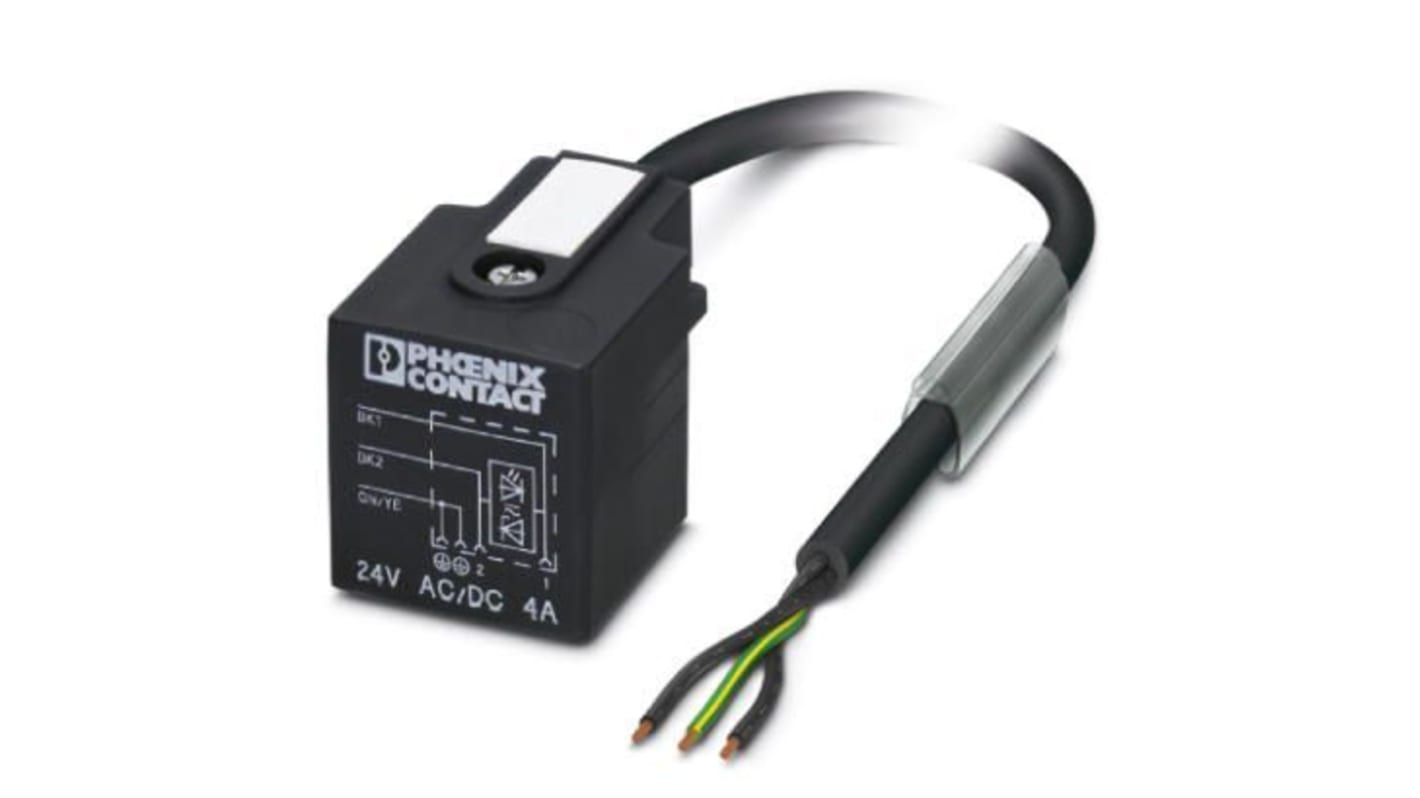 Phoenix Contact DIN 43650 Form A to Unterminated Sensor Actuator Cable, 1.5m