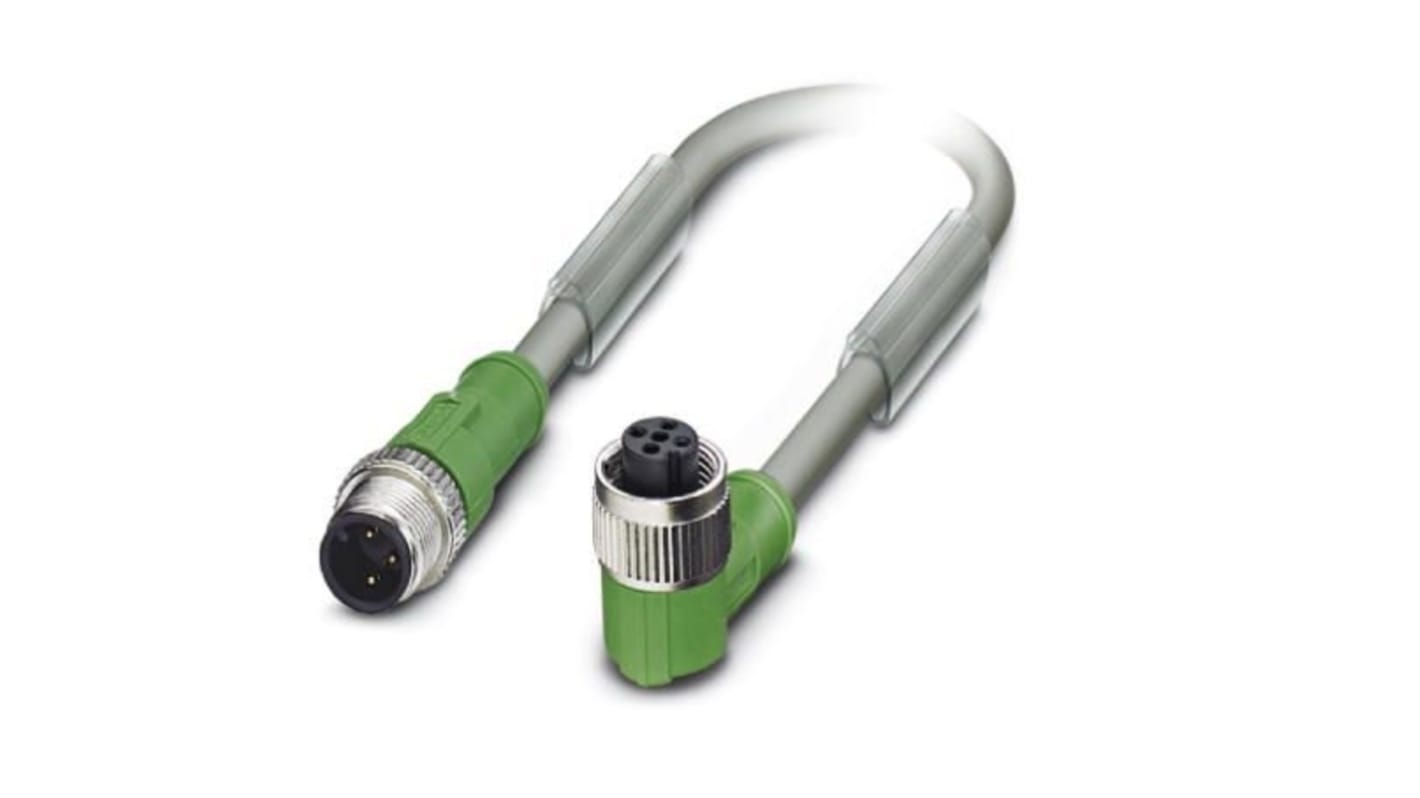 Phoenix Contact Straight Male M12 to Female M12 Sensor Actuator Cable, 300mm