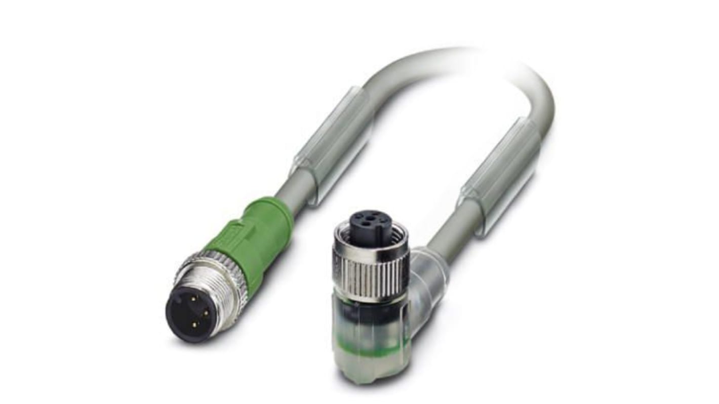 Phoenix Contact Straight Male M12 to Female M12 Sensor Actuator Cable, 300mm