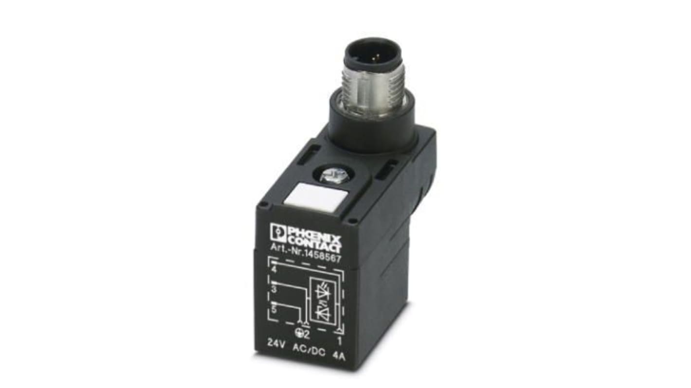 Phoenix Contact Solenoid Valve Connector,  with Indicator Light, 24 V ac Voltage