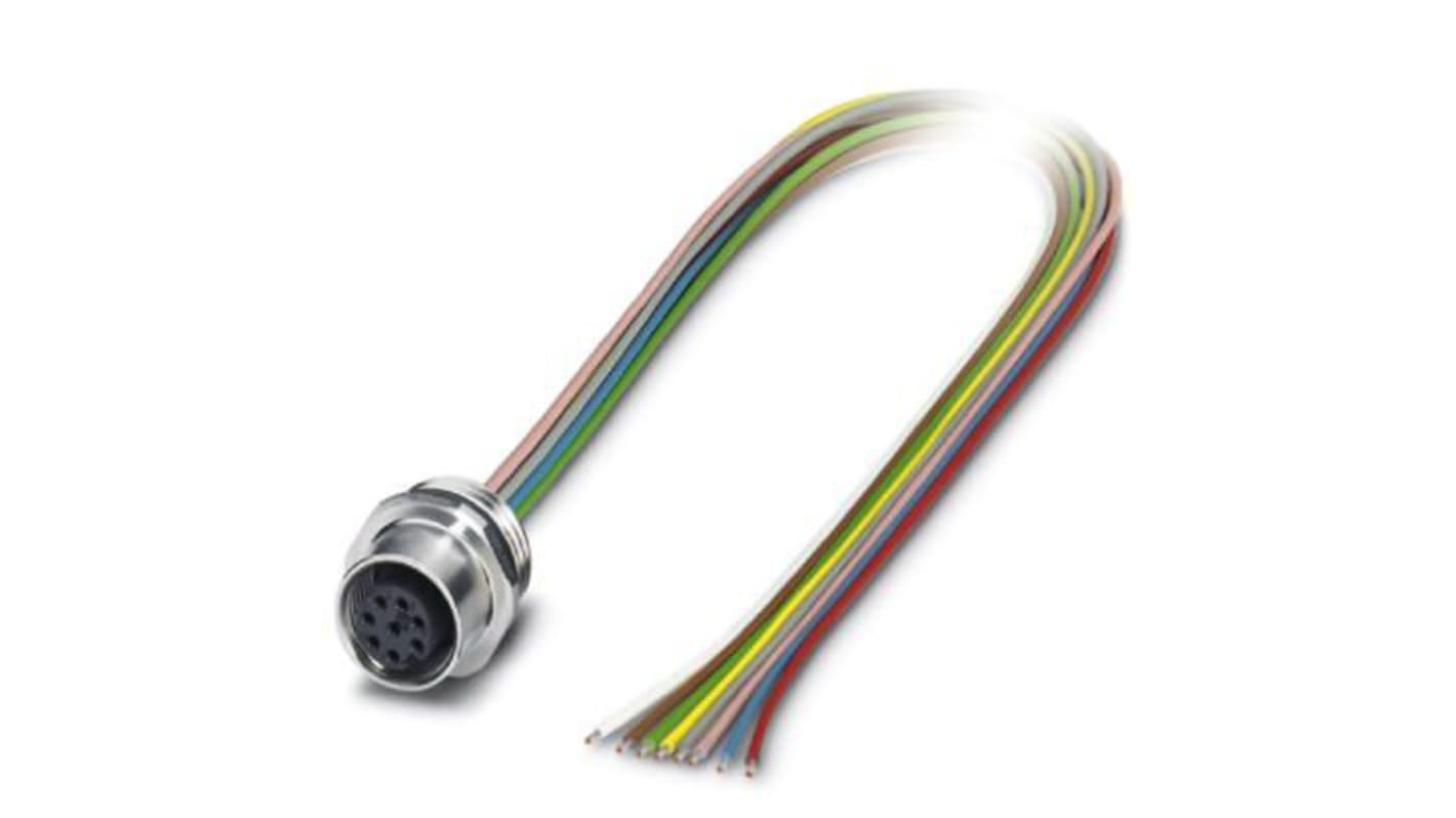 Phoenix Contact Straight Female M12 to Sensor Actuator Cable, 500mm