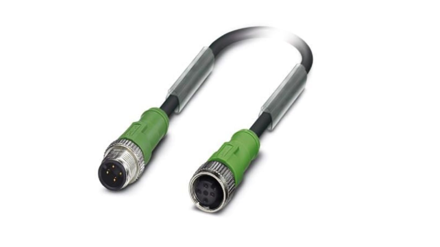 Phoenix Contact Straight Male M12 to Female M12 Sensor Actuator Cable, 6m