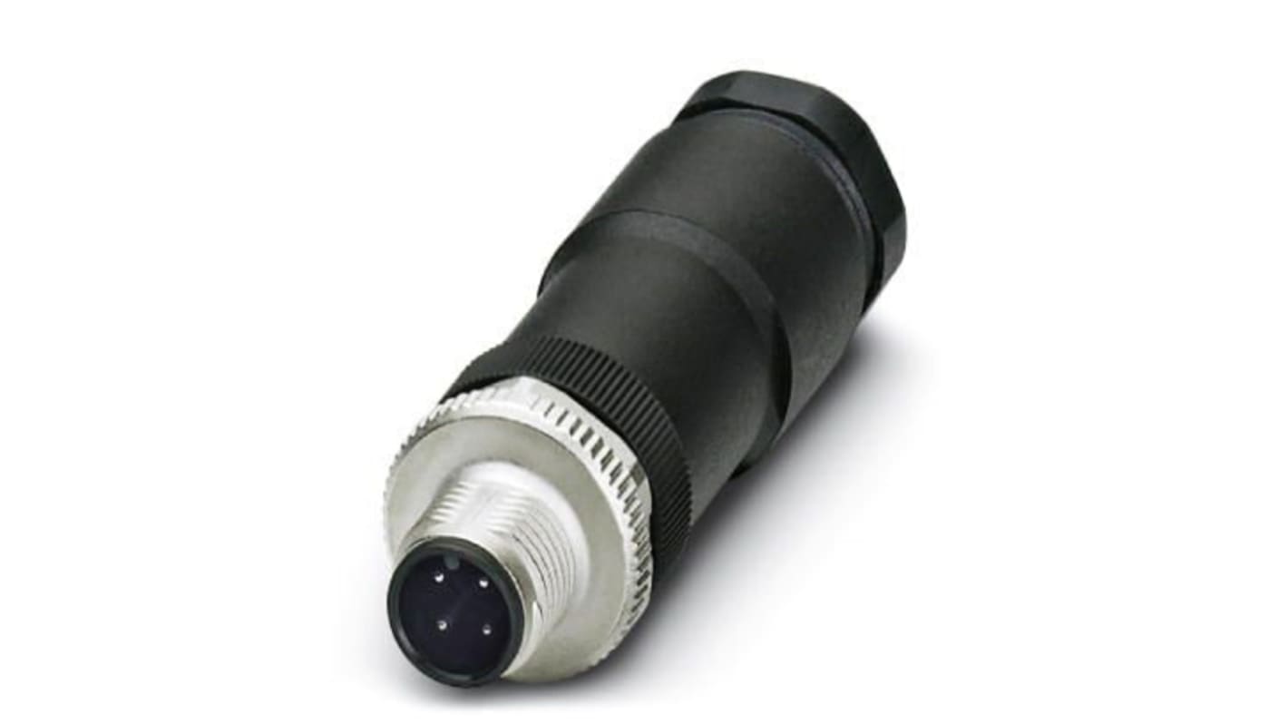 Phoenix Contact Circular Connector, 4 Contacts, M12 Connector, Plug, IP67, SACC Series