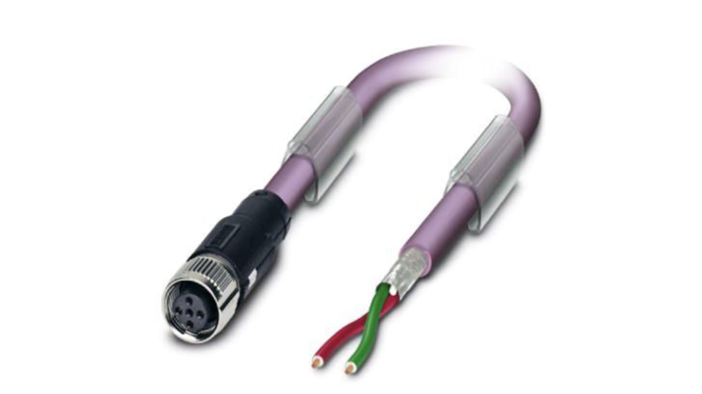 Phoenix Contact Straight Female M12 to Bus Cable, 15m