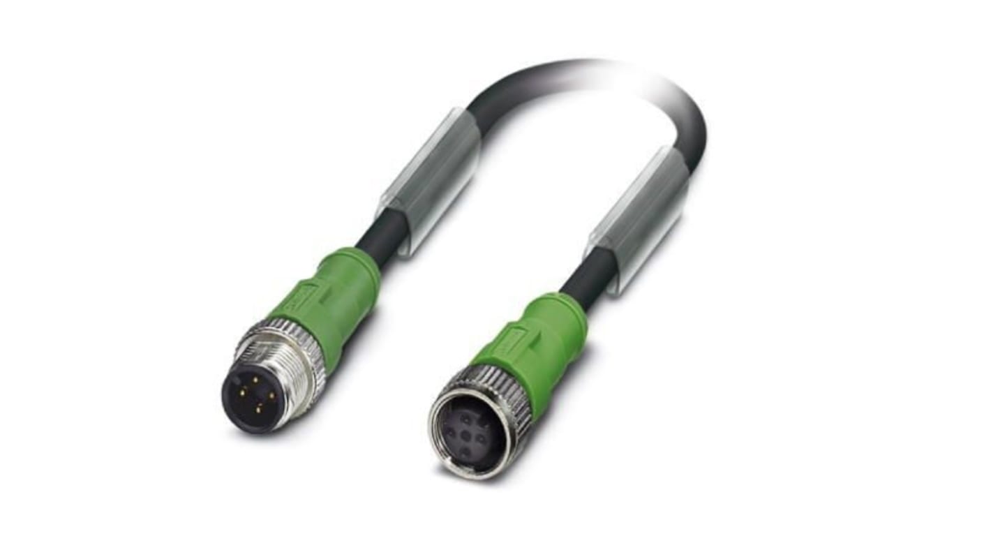 Phoenix Contact Straight Male M12 to Female M12 Sensor Actuator Cable, 3m