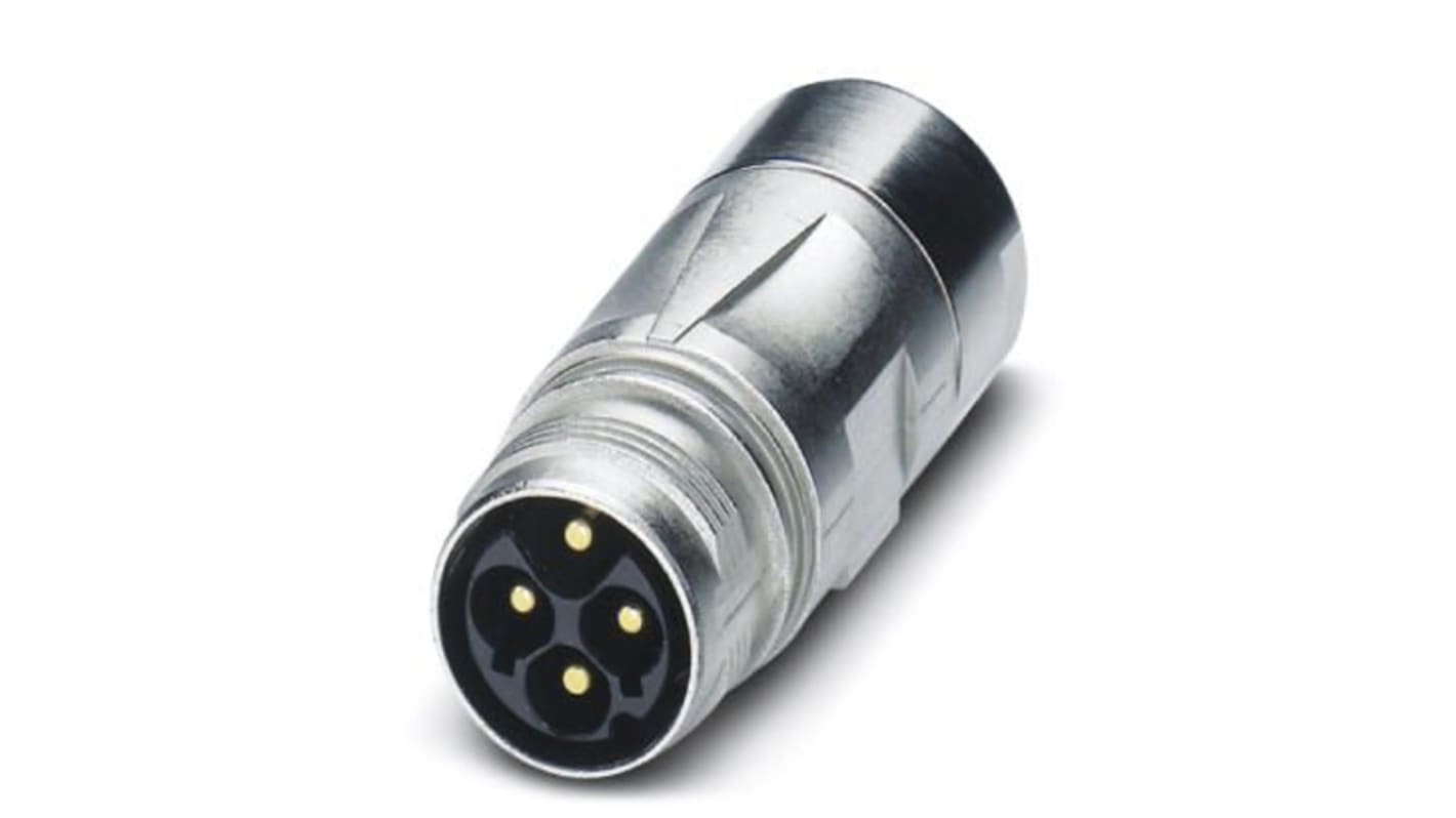 Phoenix Contact Circular Connector, 4 Contacts, Front Mount, M17 Connector, Plug