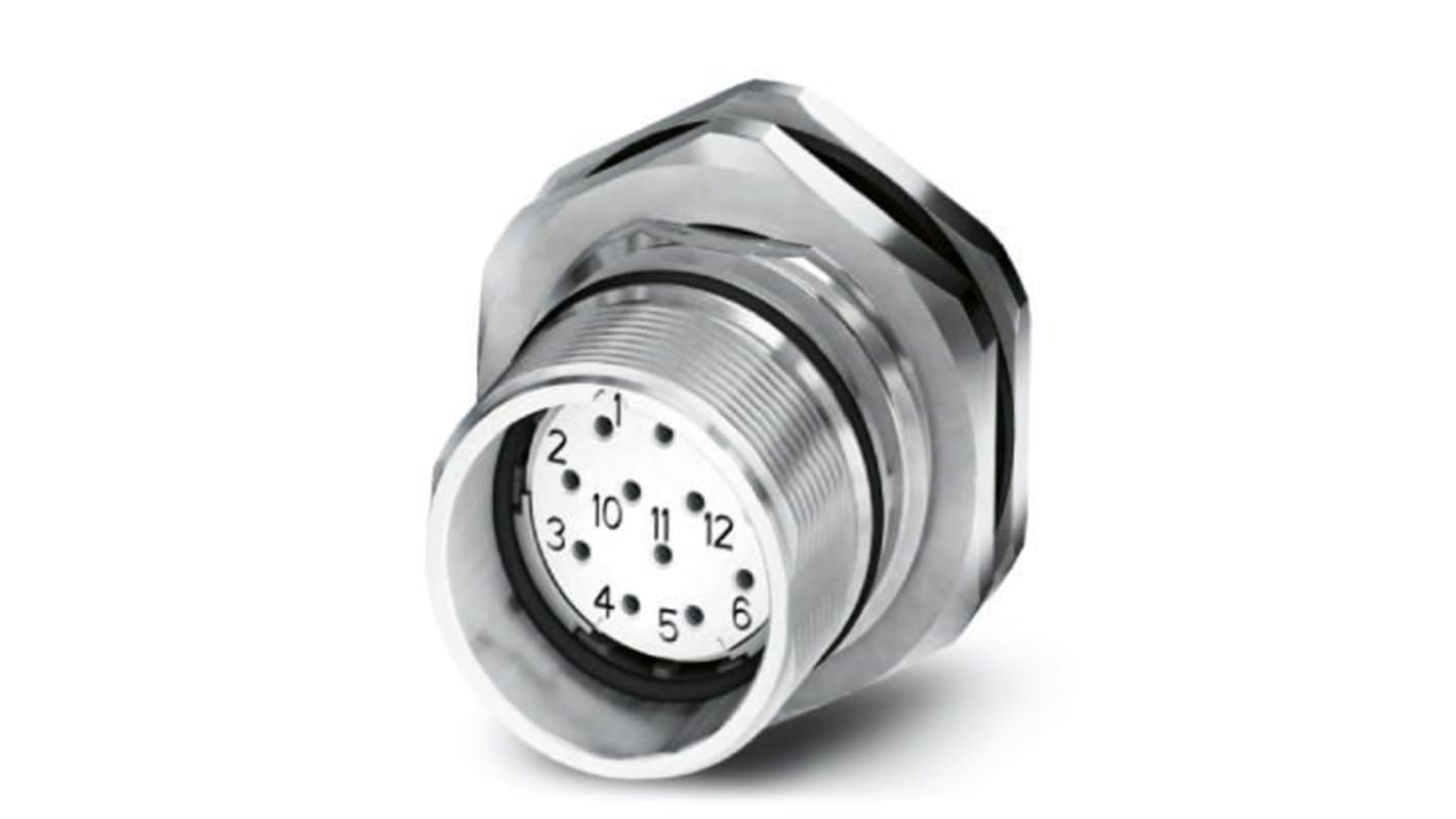 Phoenix Contact Circular Connector, 12 Contacts, Front Mount, M23 Connector, Socket