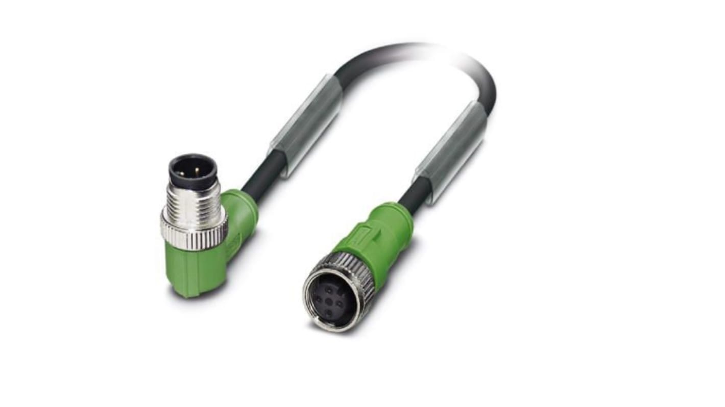 Phoenix Contact Male M12 to Female M12 Sensor Actuator Cable, 300mm