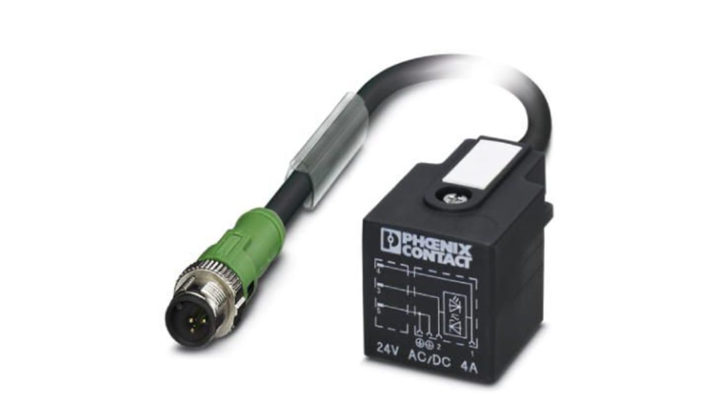 Phoenix Contact Straight Male M12 to DIN 43650 Form A Sensor Actuator Cable, 1.5m