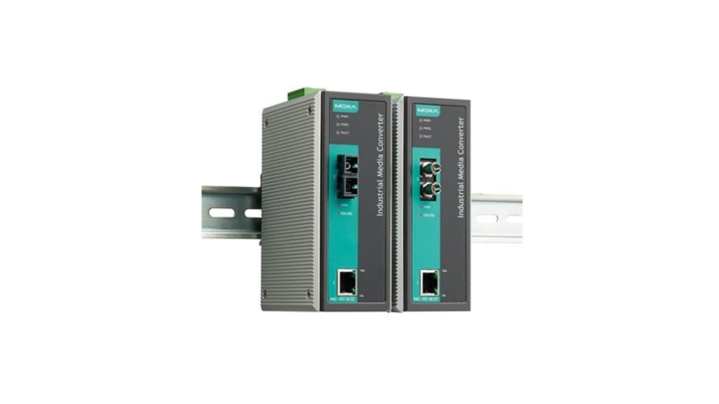 MOXA 10/100T, RJ45 Ethernet Media Converter, Single Mode, 10/100Mbit/s, Full Duplex 40km