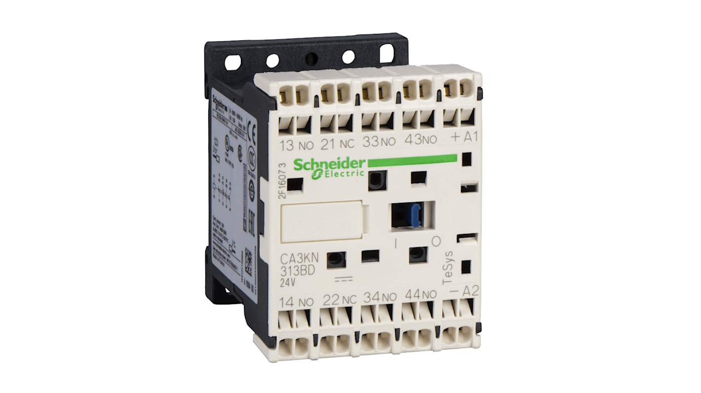 Relé de control Schneider Electric TeSys, 2 NA + 2 NC, 24 V CC