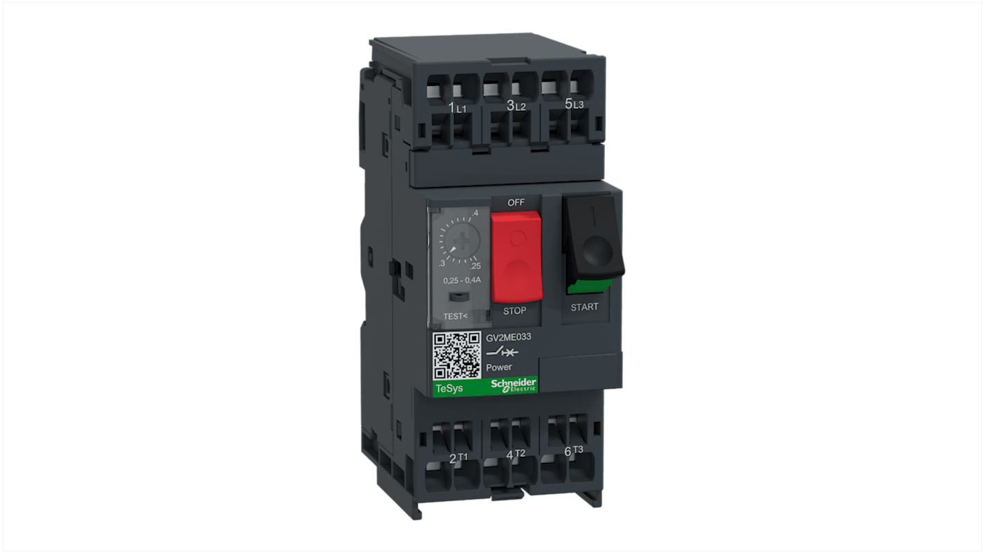 Schneider Electric TeSys GV2ME Motorschutzschalter, 0,25 → 0,4 A 690 V 101mm x 44.5mm