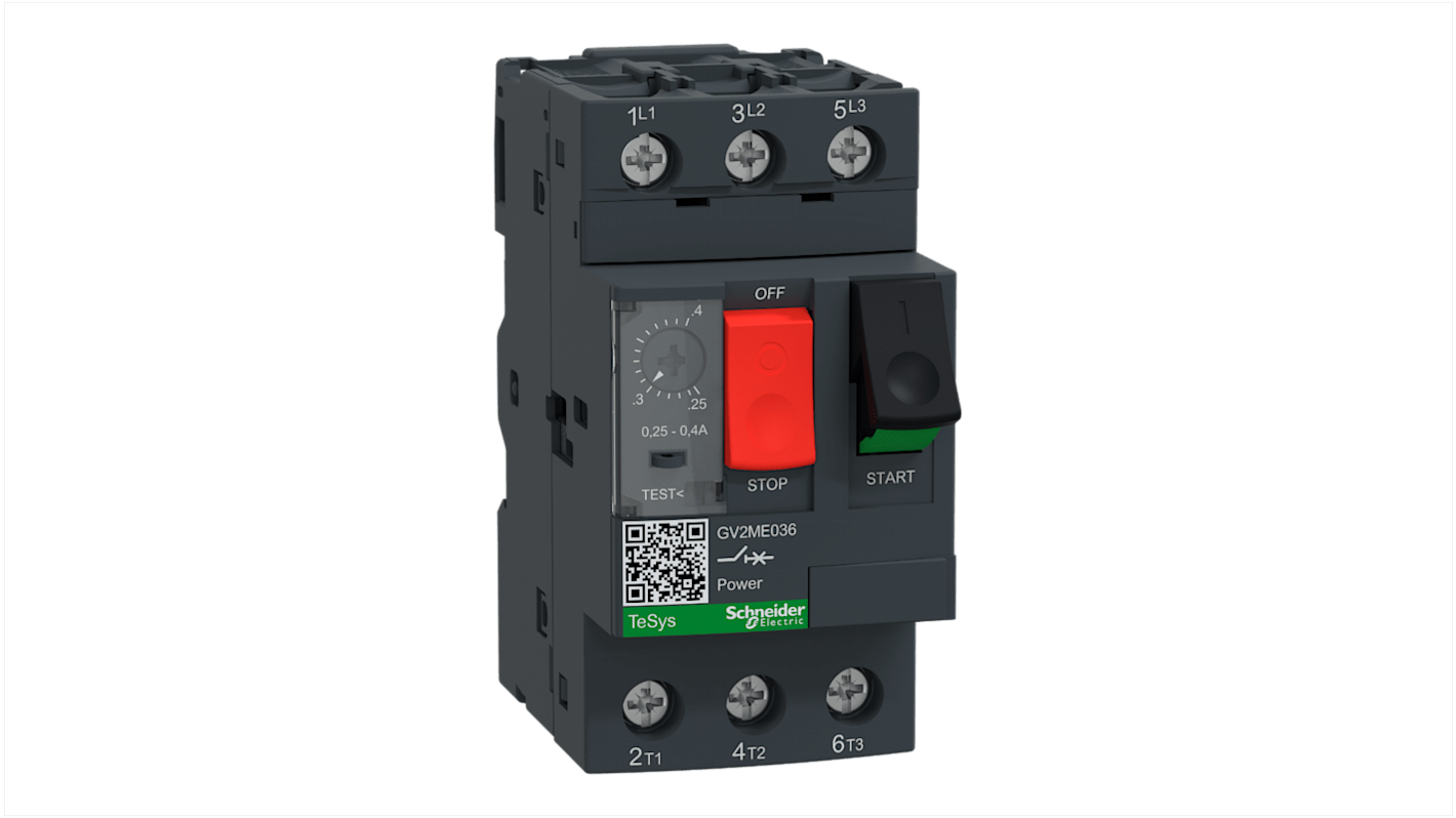 Schneider Electric 0.25 → 0.4 A TeSys Motor Protection Circuit Breaker, 690 V