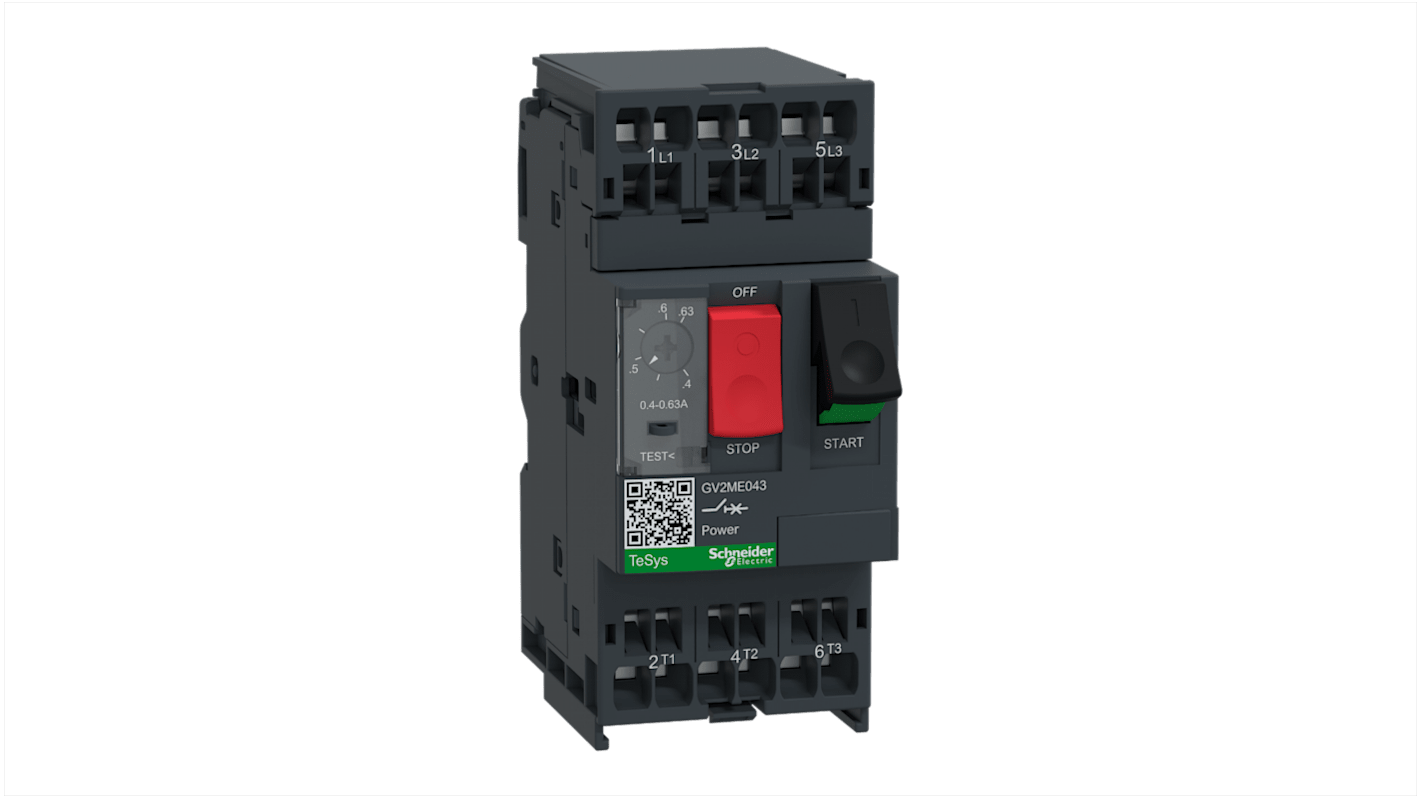 Disjoncteur moteur Schneider Electric TeSys GV2ME 0,4 → 0,63 A, 690 V