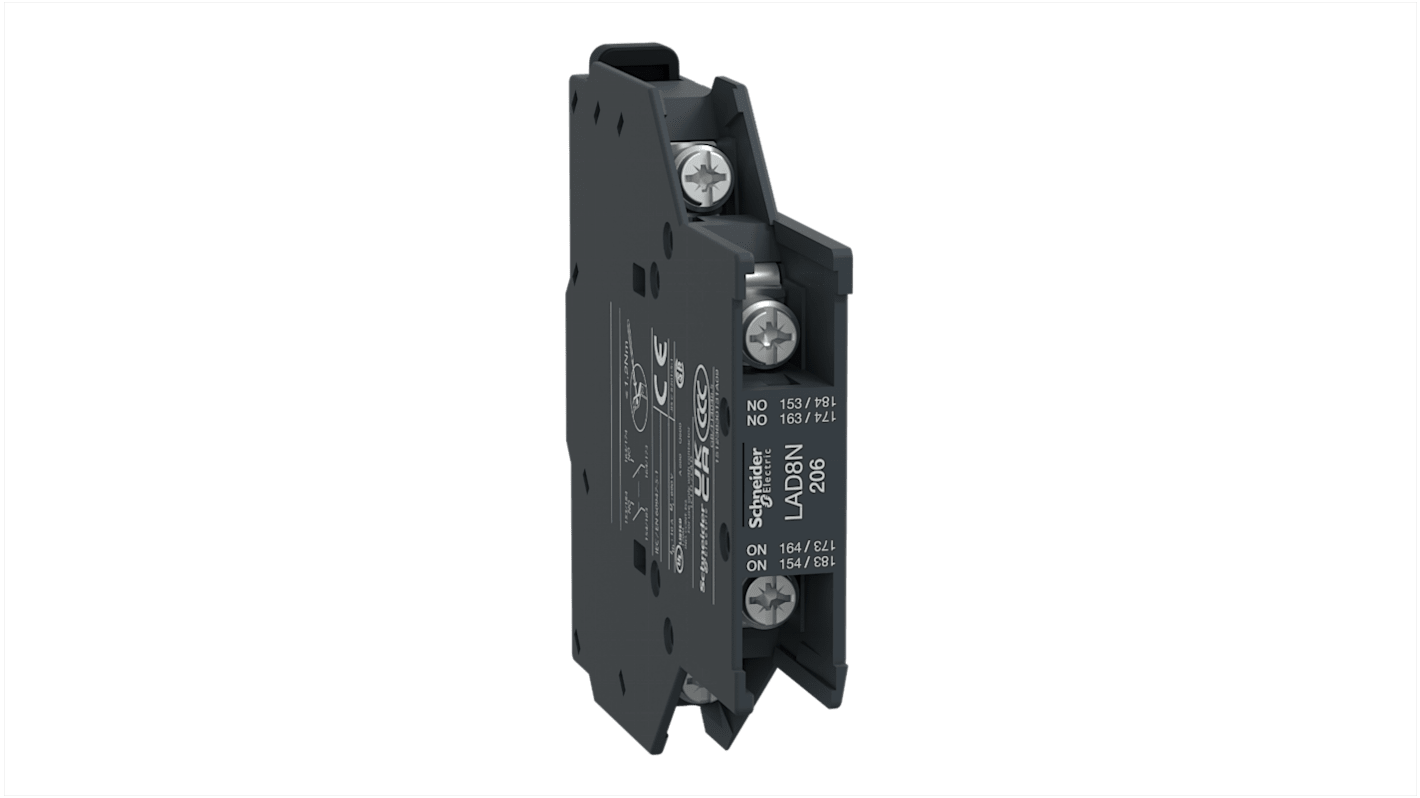 Schneider Electric Auxiliary Contact Block, 2 Contact, 2NO, Side Mount, TeSys LADN