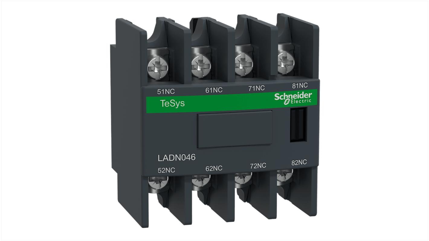 Schneider Electric Auxiliary Contact Block, 4 Contact, 4NC, Front Mount, TeSys LADN
