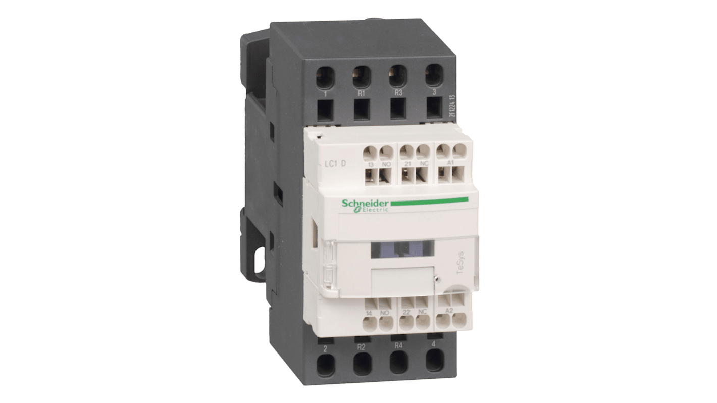 Schneider Electric TeSys D LC1D Leistungsschütz 22 V-Spule, 2 -polig / 25 A 1 Schließer, 1 Öffner Wechslerkontakt