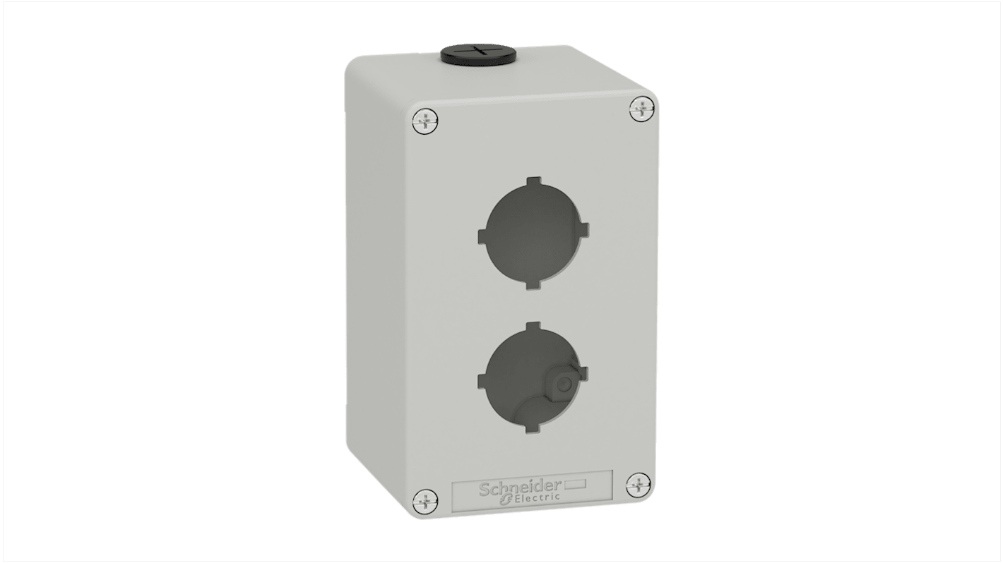 Schneider Electric Grey Die Cast Zinc XAPD Empty Control Station - 2 Hole 30mm Diameter