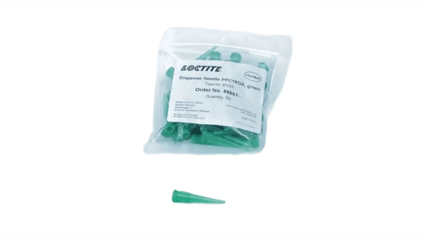 Loctite 点胶针头, 18G, 锥形式, 0.84 mm内径, 绿色, 使用于Luer Lok 型注射器, 97222