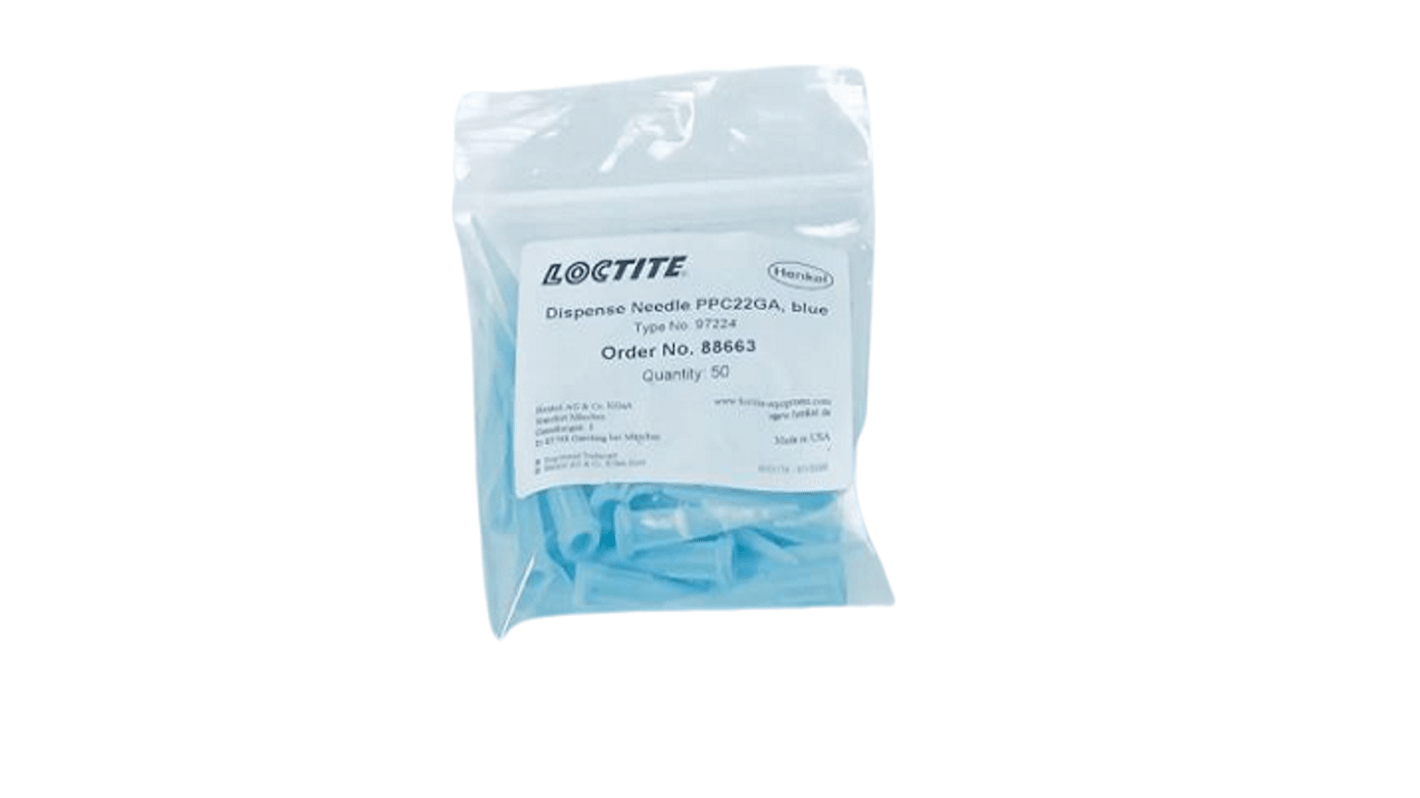 Aiguille de distribution Bleu Conique 22 GA Loctite à utiliser avec Seringues de type Luer Lok