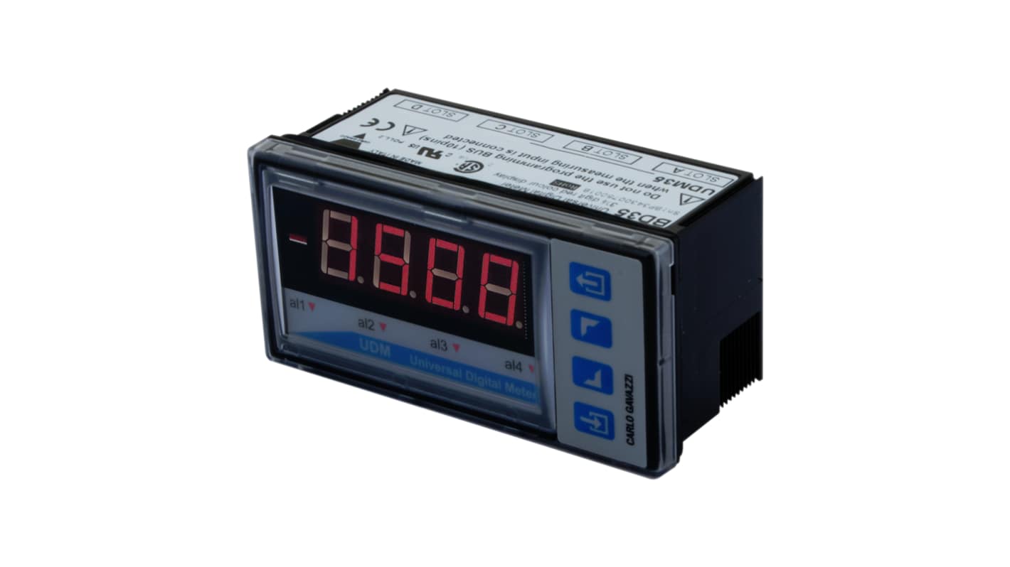 Carlo Gavazzi LED Indicator Digital Panel Multi-Function Meter for Display Facade, 14.2mm x 45 x 92mm