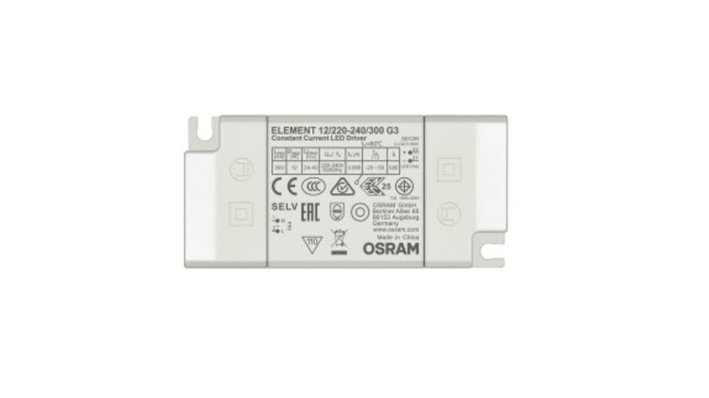 Osram LED meghajtó áramkör ELEMENT-12/220-240/300-G3, kimeneti fesz,: 24 → 42V, 150 → 1050mA, 12.6W,