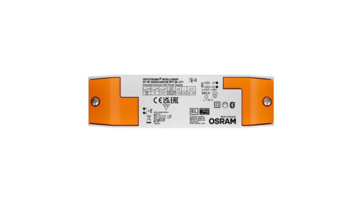 Osram LED Driver, 10 → 54V Output, 27W Output, 180 → 700mA Output, Constant Current Dimmable