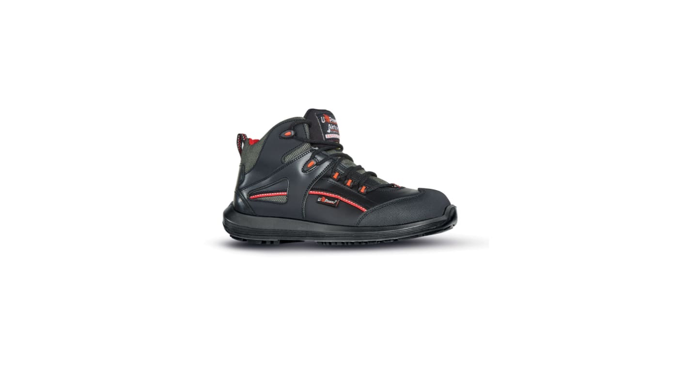 Scarpe sportive antinfortunistiche S3 UPower, , Unisex tg. 46, col. Nero, resistenti all'acqua, con puntale di sicurezza