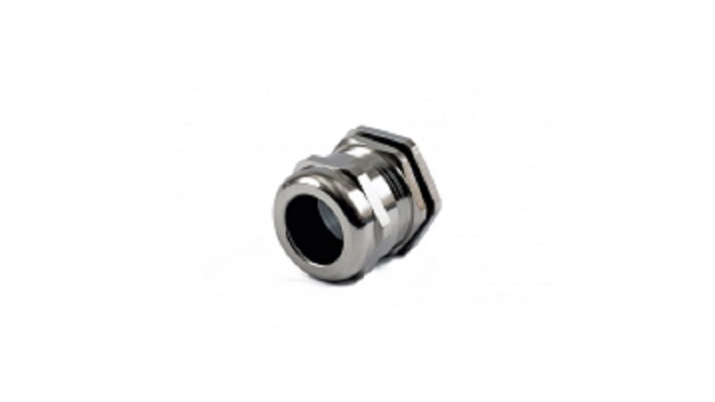 Prensaestopas Hammond 1427BCG de Latón Chapado en Níquel Gris, rosca PG21, contratuerca incluida, IP68