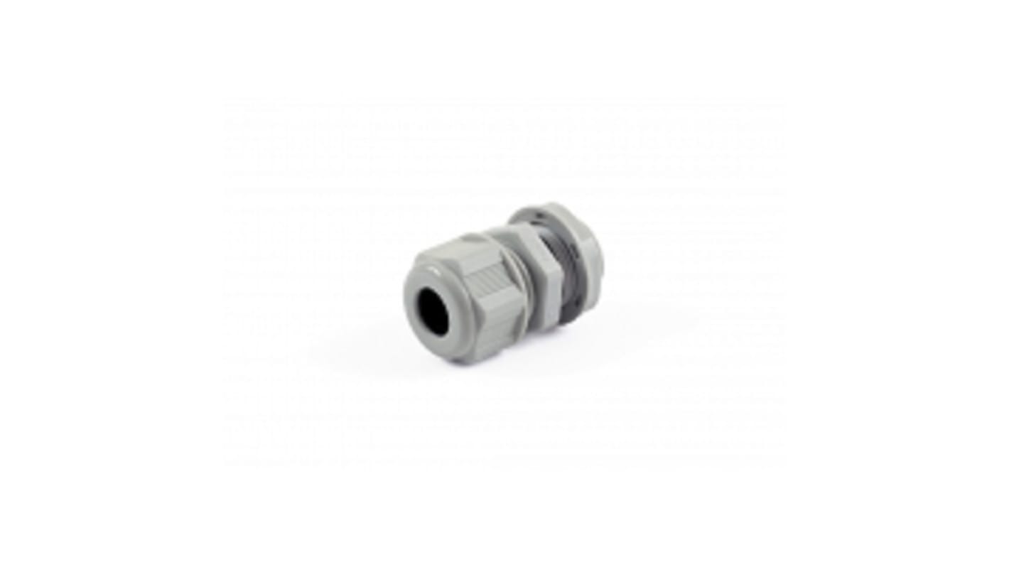 Hammond 1427NCG Series Grey Nylon Cable Gland, PG11 Thread, 5mm min., 10mm max., IP68
