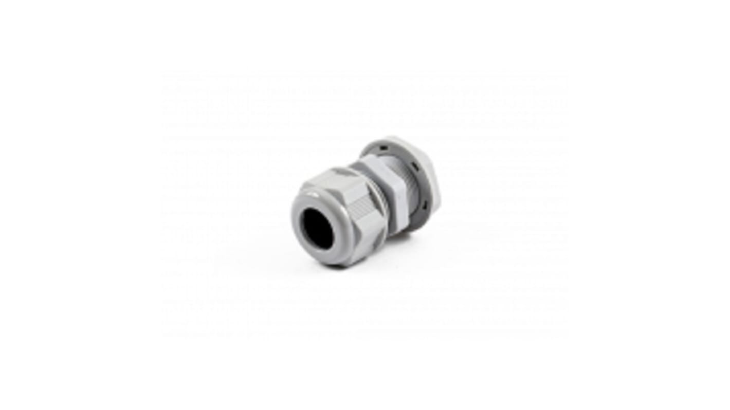 Hammond 1427NCG Series Grey Nylon Cable Gland, PG16 Thread, 10mm min., 14mm max., IP68