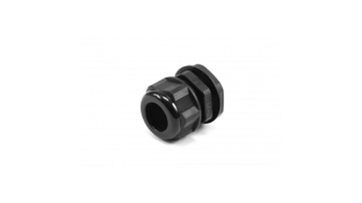 Hammond 1427NCG Series Black Nylon Cable Gland, PG21 Thread, 13mm min., 18mm max., IP68