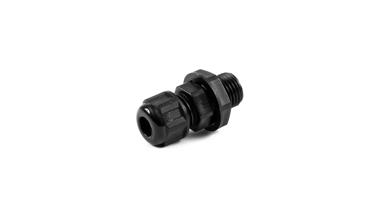 Hammond 1427NCG Series Black Nylon Cable Gland, PG7 Thread, 3mm min., 4mm max., IP68