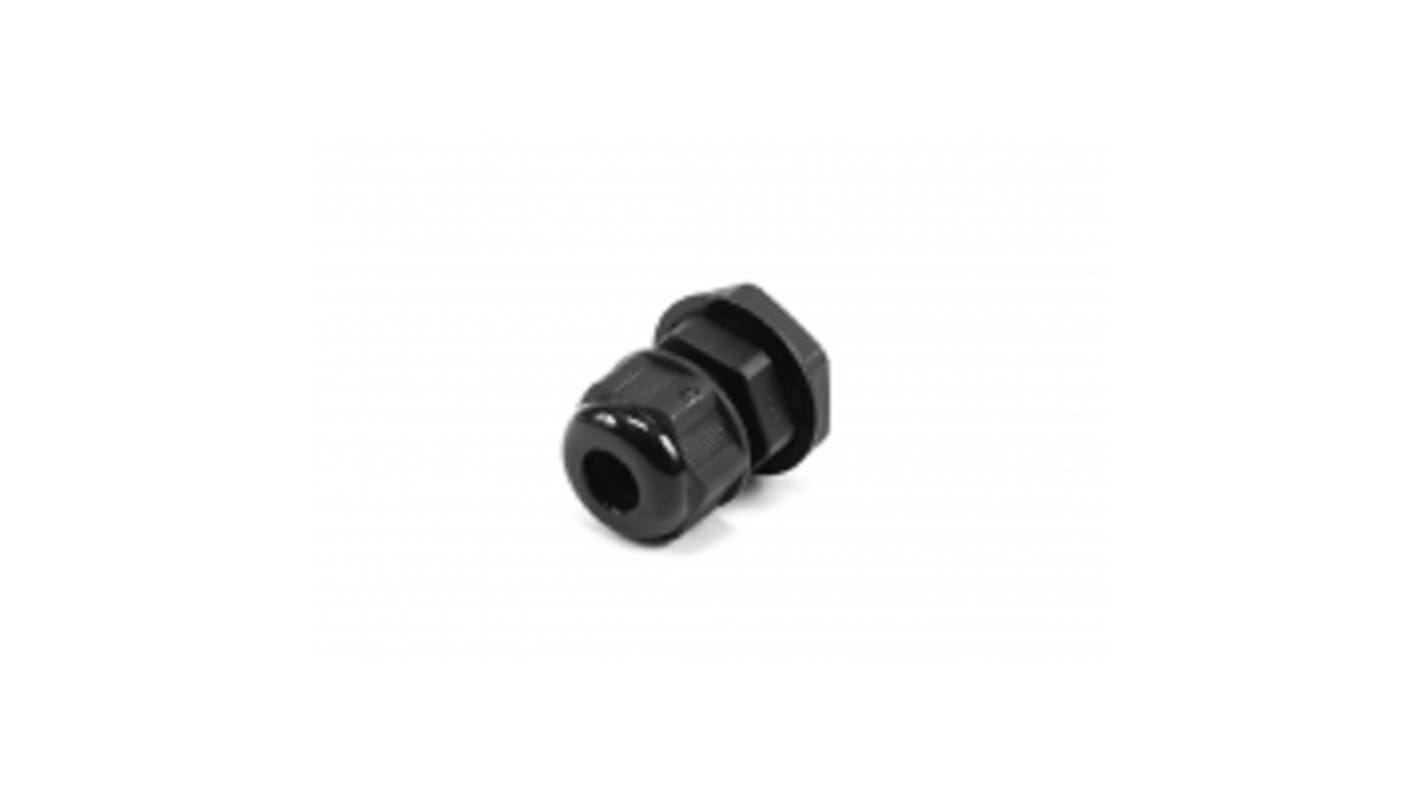 Hammond 1427NCG Series Black Nylon Cable Gland, PG9 Thread, 4mm min., 8mm max., IP68