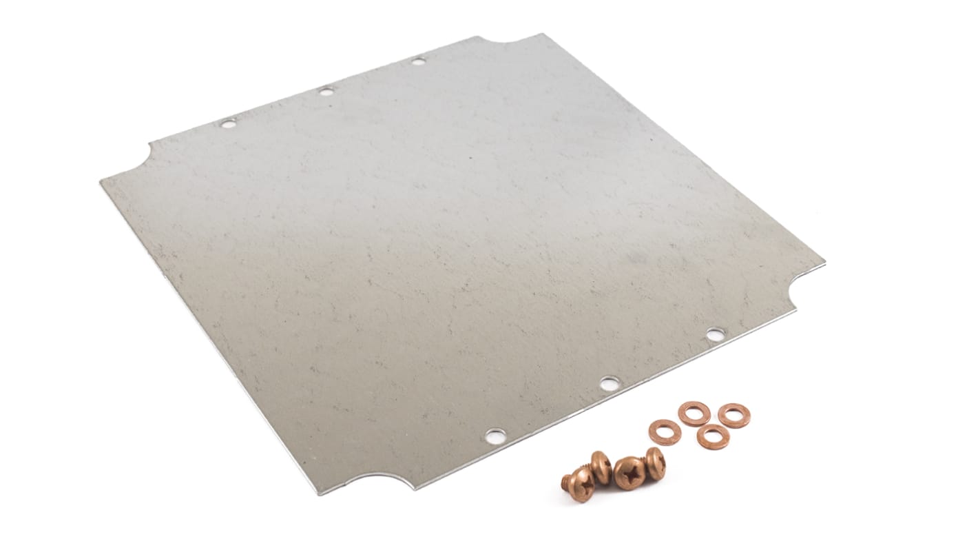 Hammond Steel Mounting Plate, 9.87in W, 255.016mm L for Use with 1590ZGRP234 enclosure