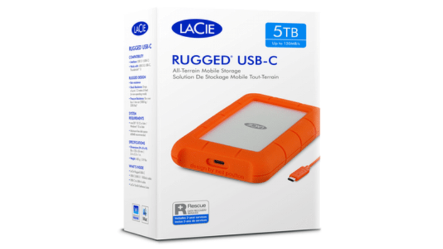 Seagate LACIE RUGGED USB-C External Installation 4 TB External Portable Hard Drive