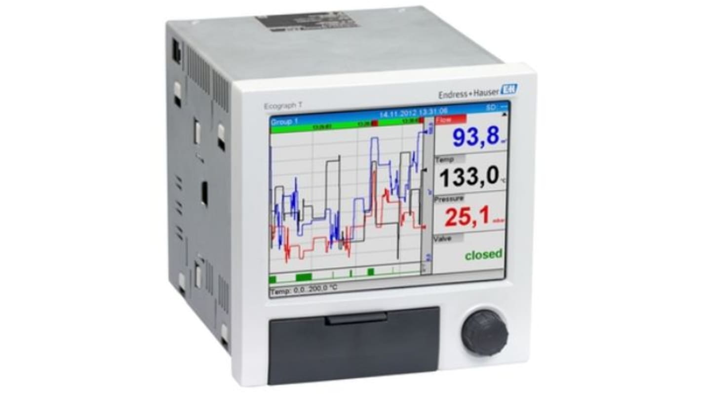 Registrador de tiempos de operaciones Endress+Hauser RSG35-C2A, 8 entradas, RSG35-C2A, Gráfica, Corriente, Frecuencia,