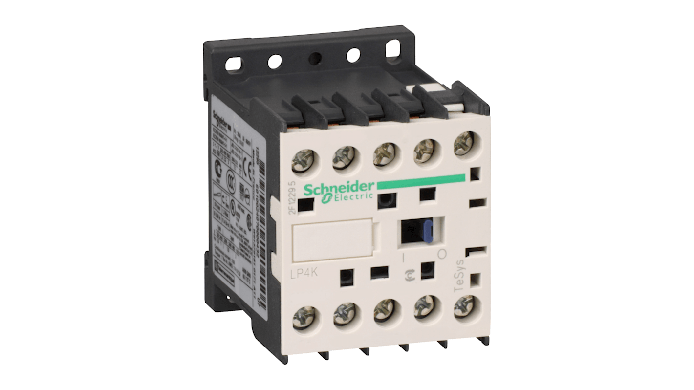 Schneider Electric TeSys K LP4K Contactor, 24 V Coil, 4-Pole, 12 A, 1 NO + 1 NC
