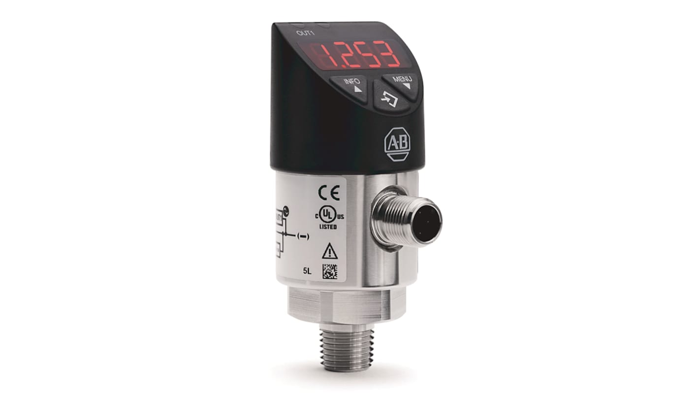 Allen Bradley 836 Series Pressure Sensor, 16psi Min, 1500psi Max, Analogue Output, Relative Reading