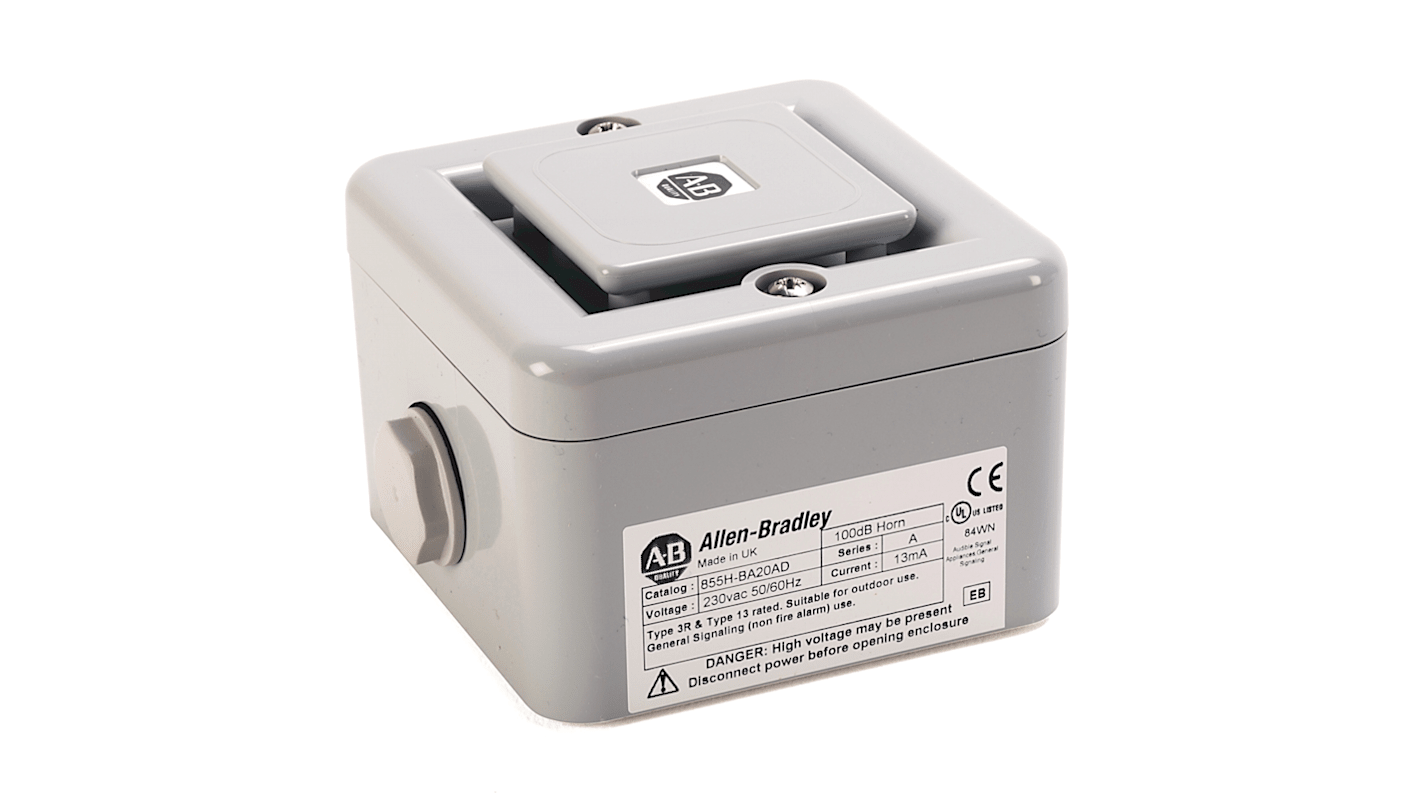 Allen Bradley Horn, 30 V, 100dB at 1 m, IP66, DC, 10-Tone