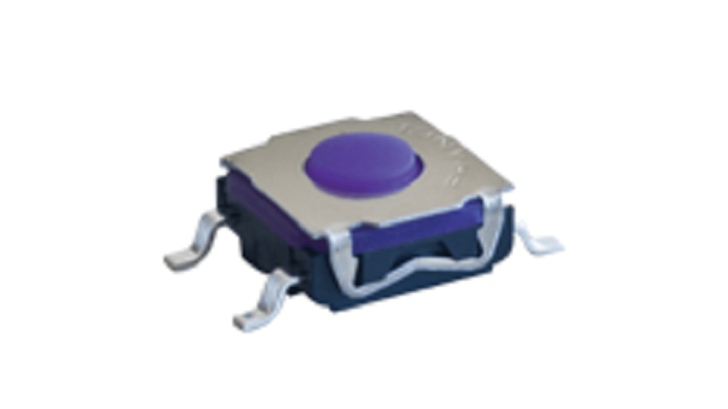C & K IP67 Silver Standard Tactile Switch, SPST 20 mA Surface Mount